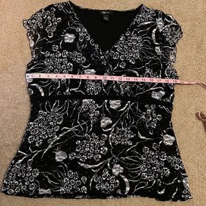 Style & Co Black & White Lace Blouse